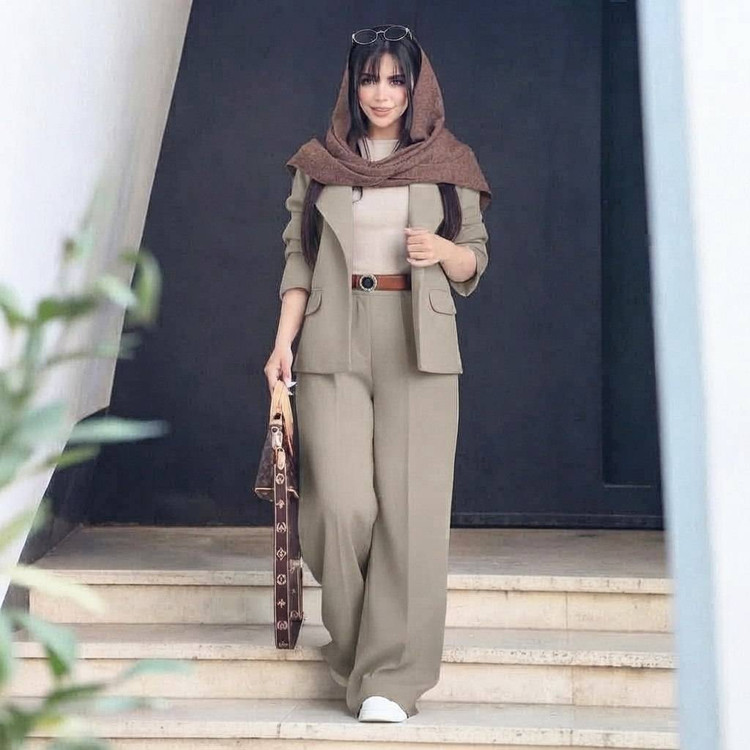 ست کت و شلوار زنانه جنس مازراتی کجرا مدل فروغ