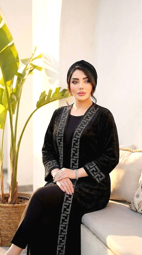 مانتو زنانه عبایی مخمل آینه ای